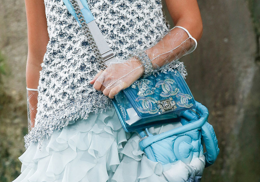59 Brand New Chanel Bags, Straight From the Brand's Mermaid Blue Spring  2018 Runway in Paris - PurseBlog