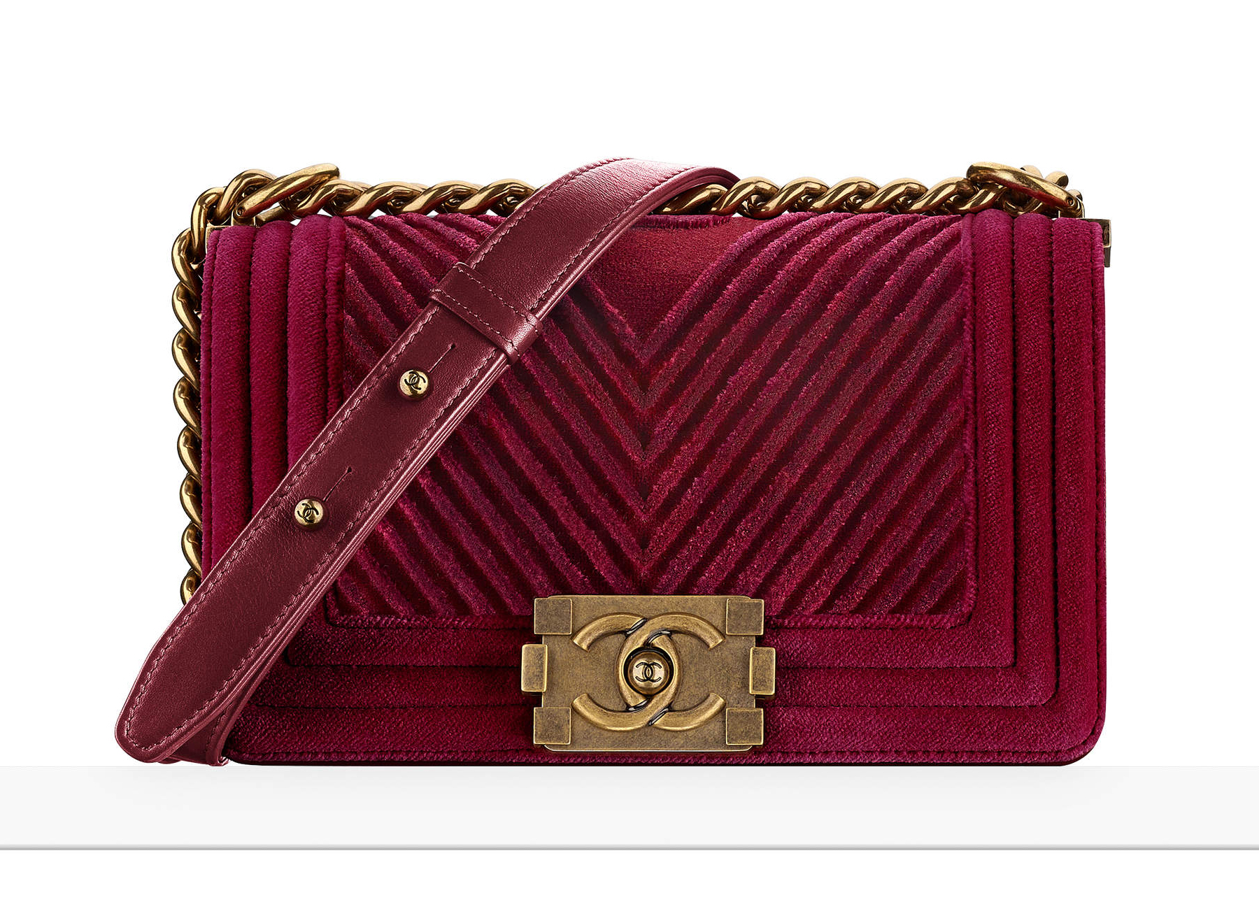 Chanel Boy Bag Grained Calfskin Gold-tone Small Fuchsia in Grained Calfskin  with Gold-tone - US