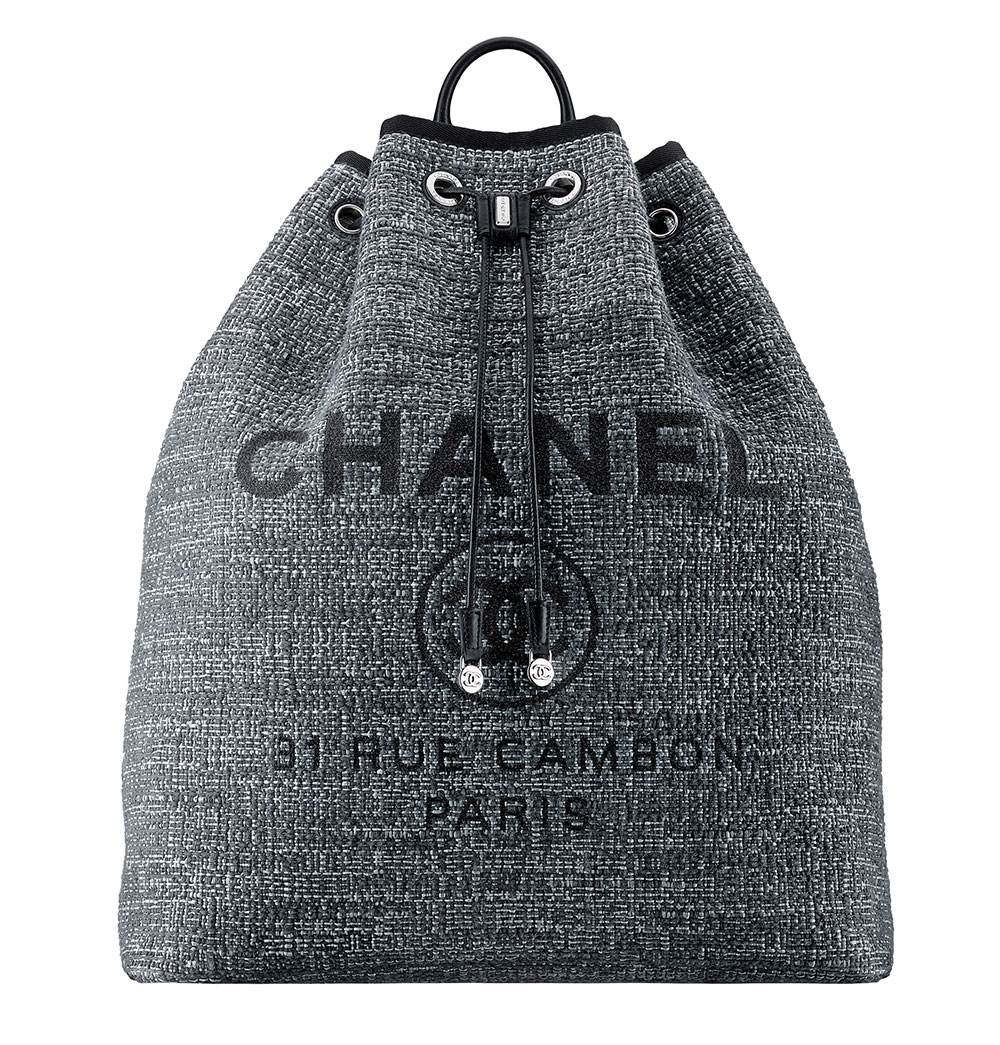 chanel canvas drawstring backpack