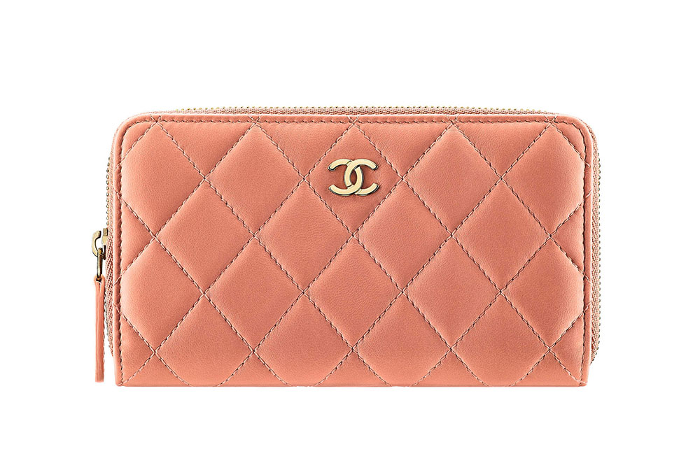 Chanel Classic Zip Around Card Holder Coin Purse Quilted Caviar Small Pink  186399195