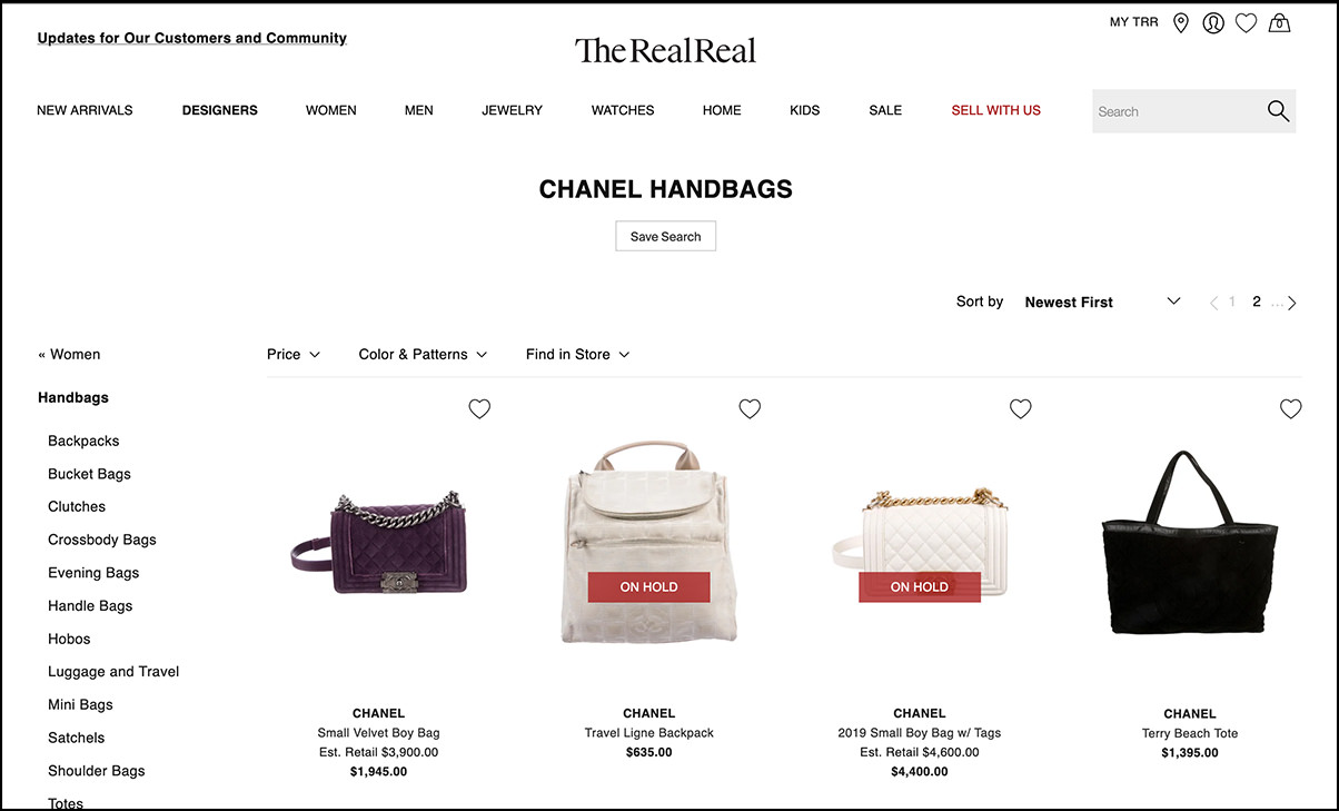 chanel bag the realreal