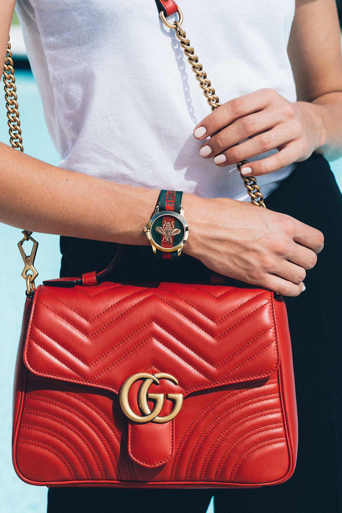 gucci marmont top handle red