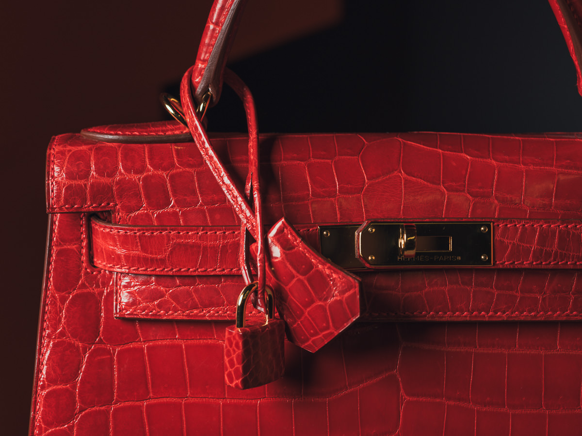 Hermes Braise Red Shiny Porosus Crocodile Birkin 35 Auction