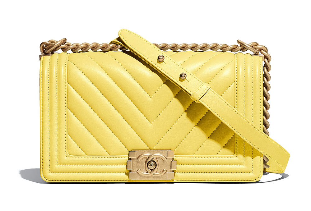 yellow chanel suitcase