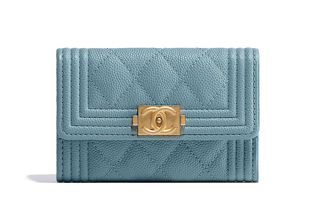Chanel Boy Chanel Small Flap Wallet 2023-24FW, Blue, One Size