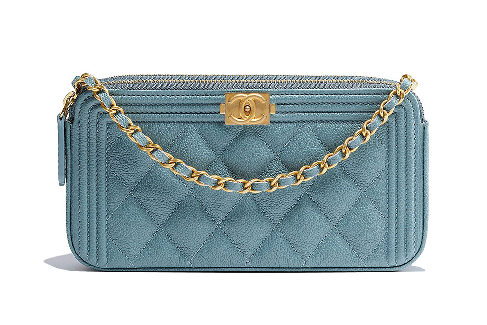 CHANEL Aged Calfskin Quilted Small Gabrielle Clutch With Chain