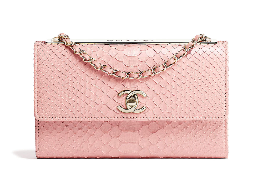 Pink Chanel wallet on chain WOC