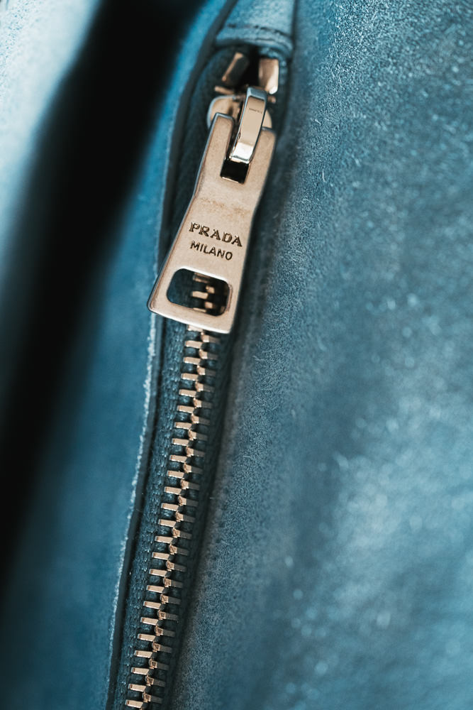 Prada Etiquette handbag in blue denim canvas