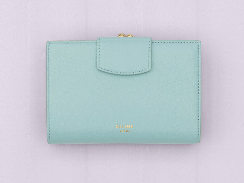 Celine Blue/Green Leather Multifunction Strap Wallet - ShopStyle