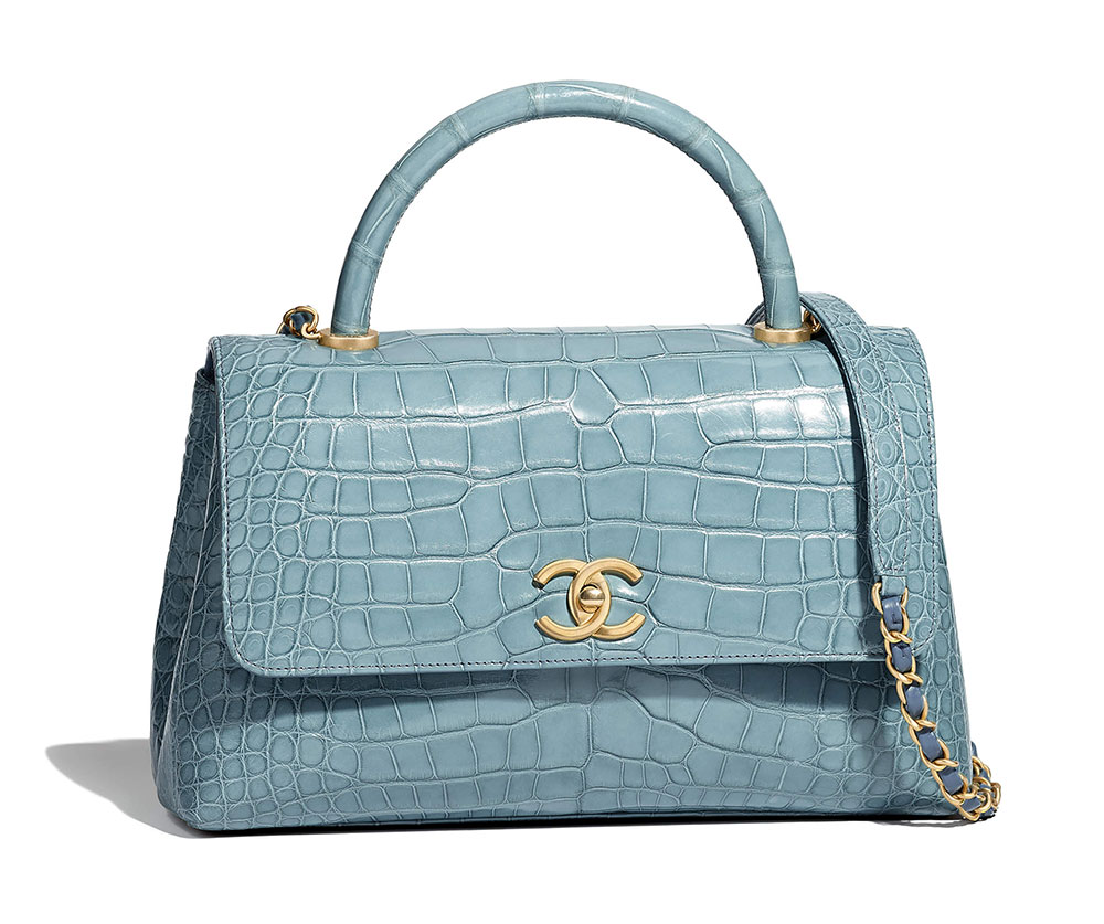 CHANEL Runaway Stitched Chevron Coco Handle Mini Bag Handbag ladies –  Afashionistastore