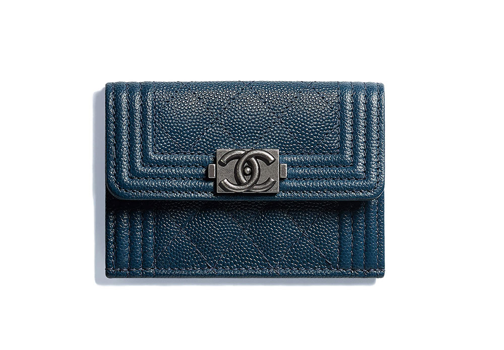 Chanel Boy Chanel Small Flap Wallet 2023-24FW, Blue, One Size