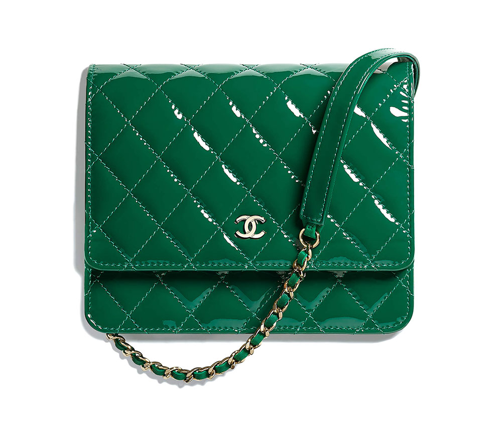 Chanel Wallet on Chain 20B Green Caviar Leather, Silver Hardware, New in Box