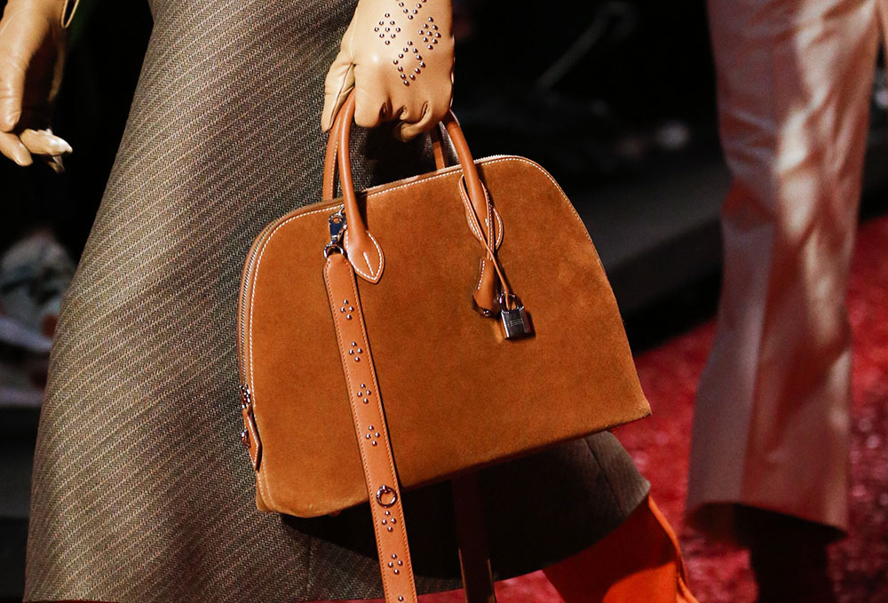 The Best Runway Bags of Paris Fashion Week Fall 2018 ParallaxShops Rachel crocodile embossed shoulder bag Brown