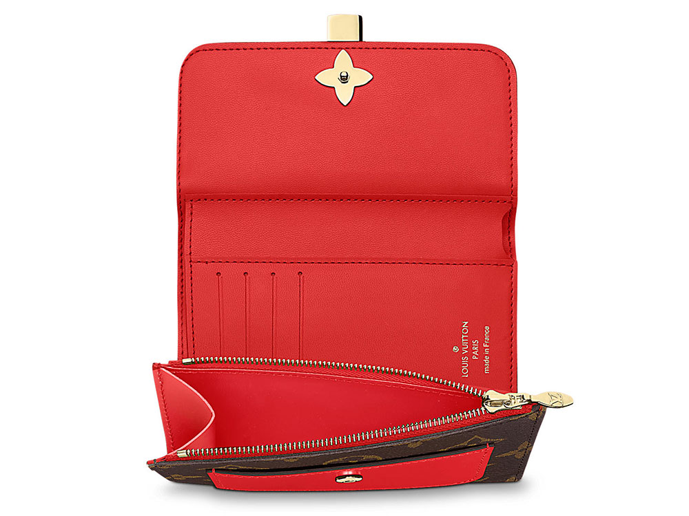 louis vuitton women's wallet red inside