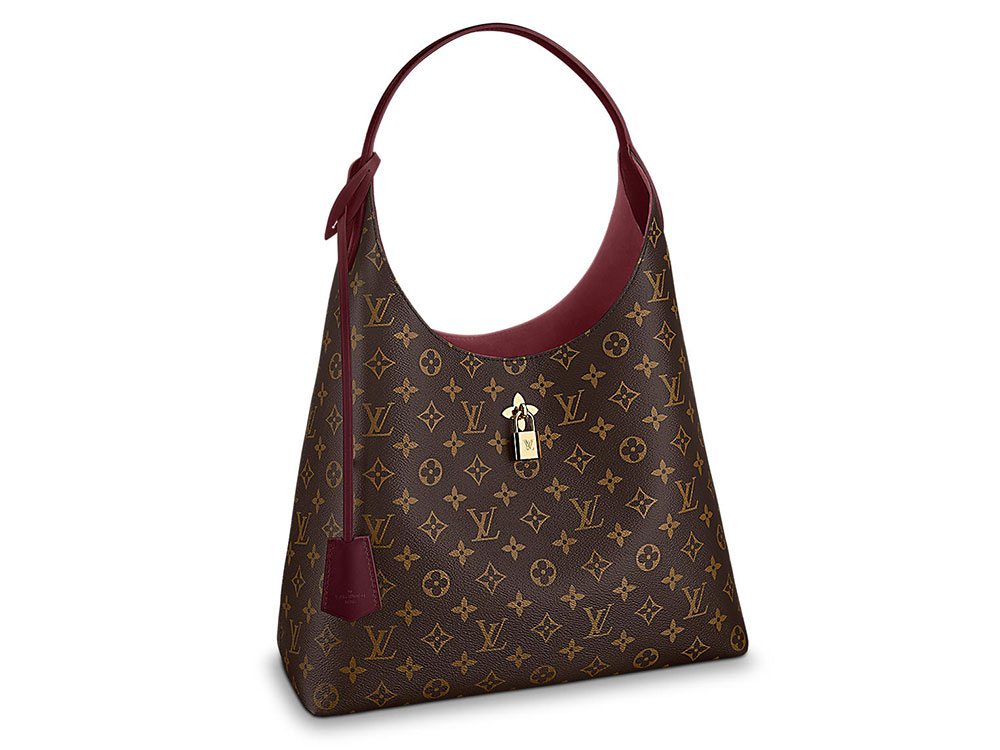 Louis Vuitton Burgundy Monogram Flower Hobo QJBJBS1YKB005