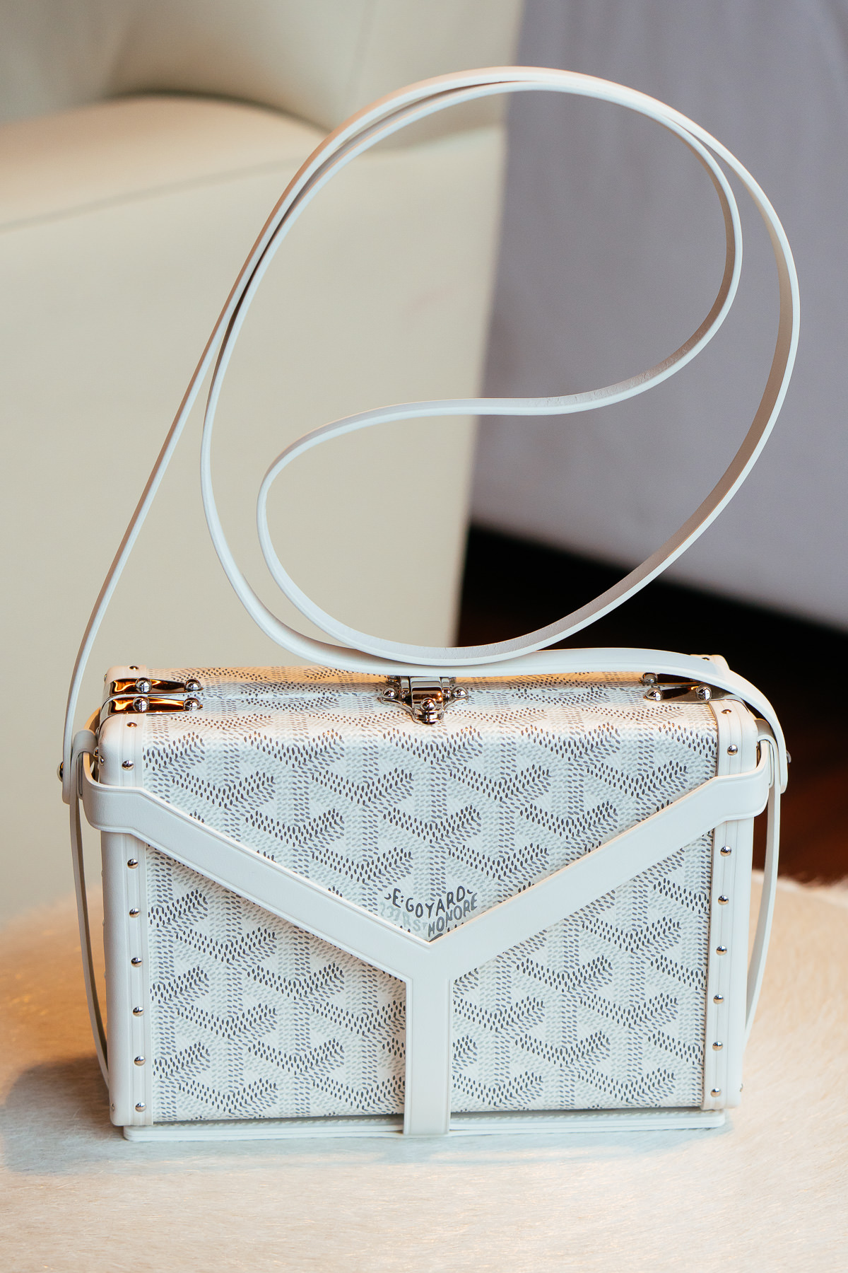 goyard white clutch