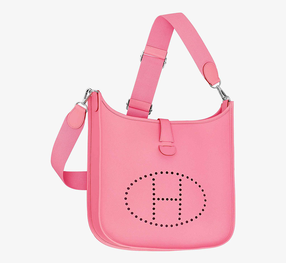 Hermès - Authenticated Mini Evelyne Handbag - Leather Pink Plain for Women, Never Worn