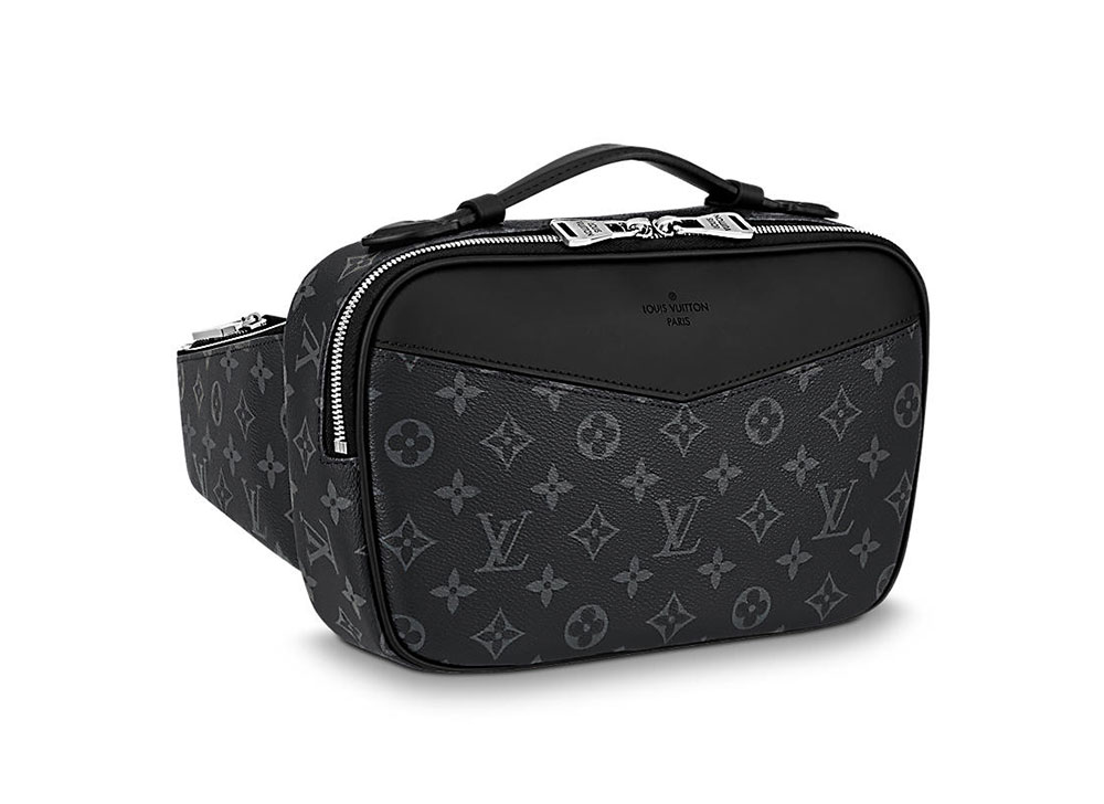 Louis Vuitton Womens Phone Pouch Monogram Eclipse Crossbody Bag