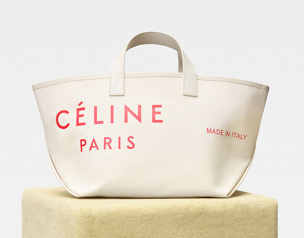 celine logo tote bag