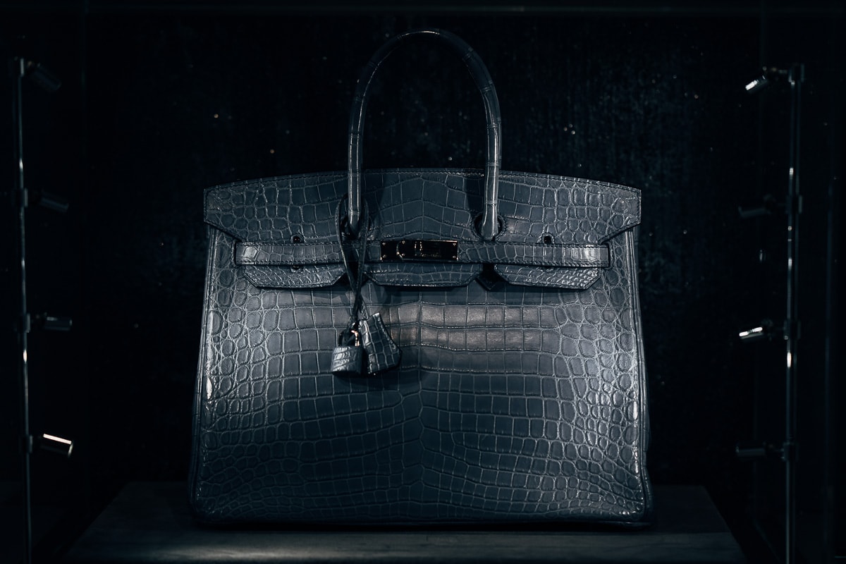 HERMES Niloticus Crocodile BIRKIN 25 Matte Bleu Brighton Palladium