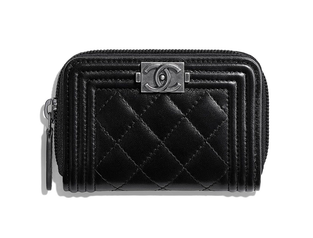 Chanel, So Black Caviar Boy Zip Wallet