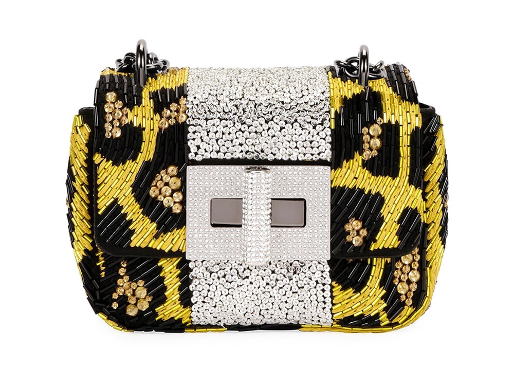 TOM FORD Natalia Mini Leopard Beaded Shoulder Bag