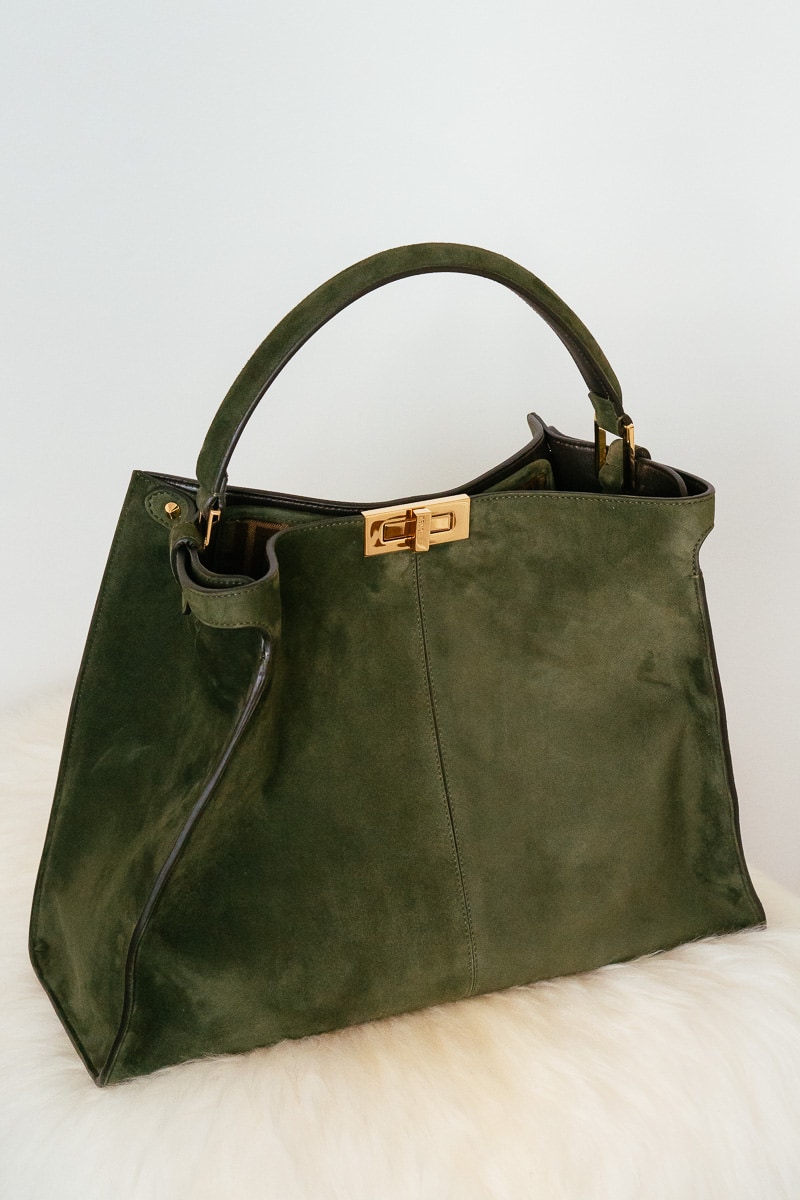 fendi peekaboo green suede