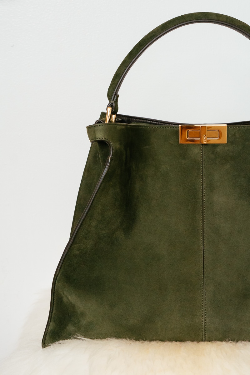 fendi peekaboo green suede