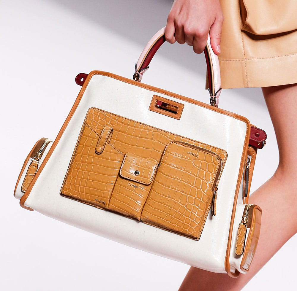 Fendi&#39;s Spring 2019 Runway Bags Emphasize Utility Pockets and Embossed Leather Logos - PurseBlog