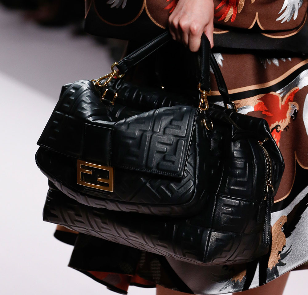 Fendi&#39;s Spring 2019 Runway Bags Emphasize Utility Pockets and Embossed Leather Logos - PurseBlog