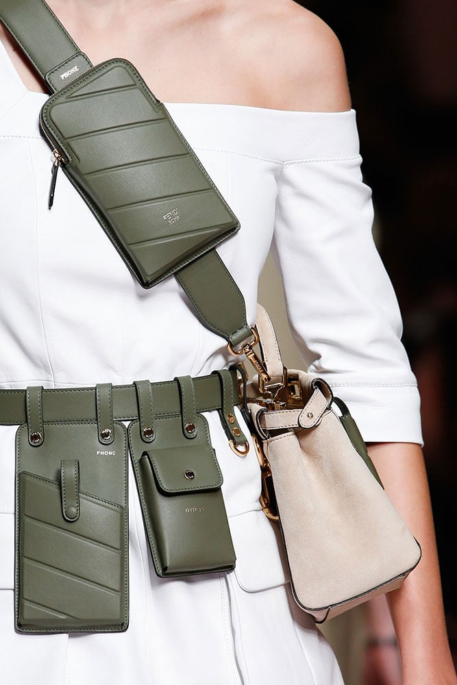 Fendi&#39;s Spring 2019 Runway Bags Emphasize Utility Pockets and Embossed Leather Logos - PurseBlog