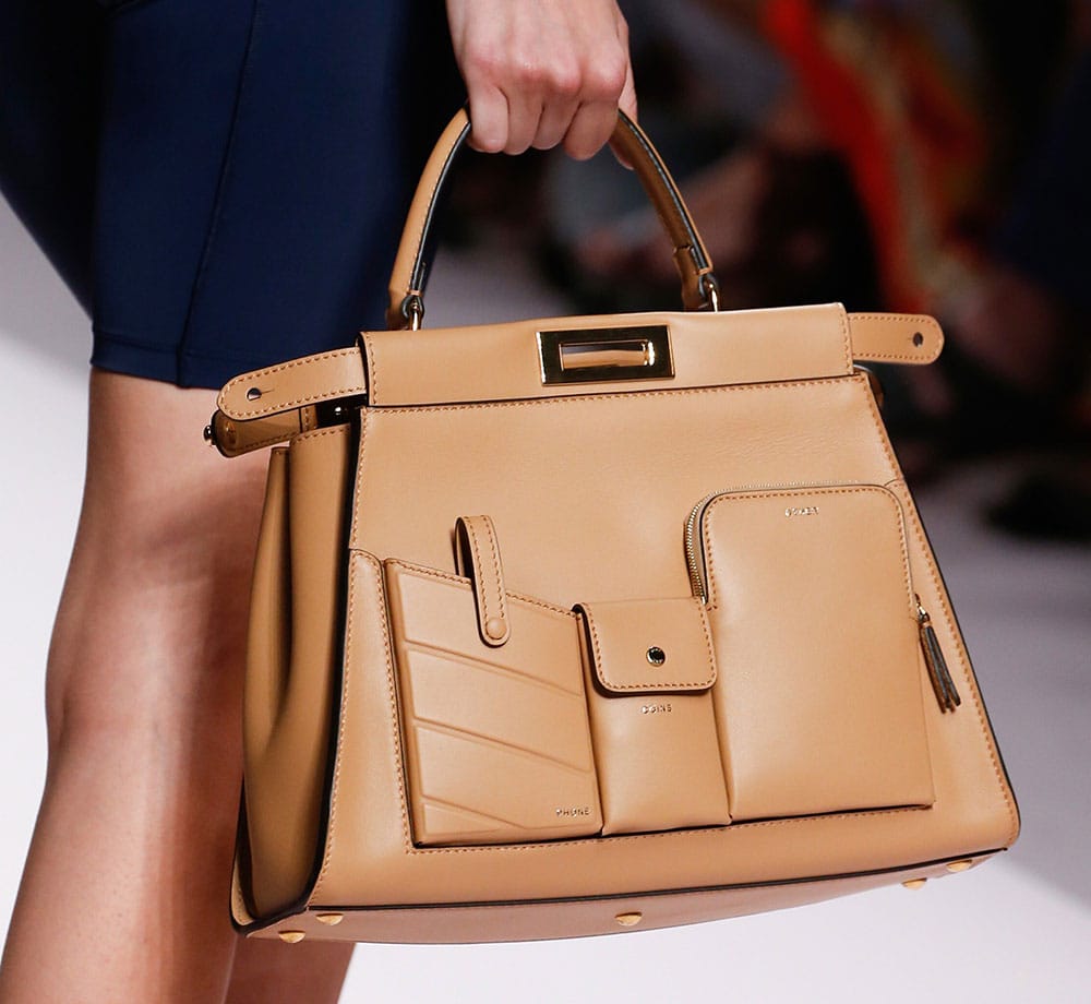 Fendi&#39;s Spring 2019 Runway Bags Emphasize Utility Pockets and Embossed Leather Logos - PurseBlog