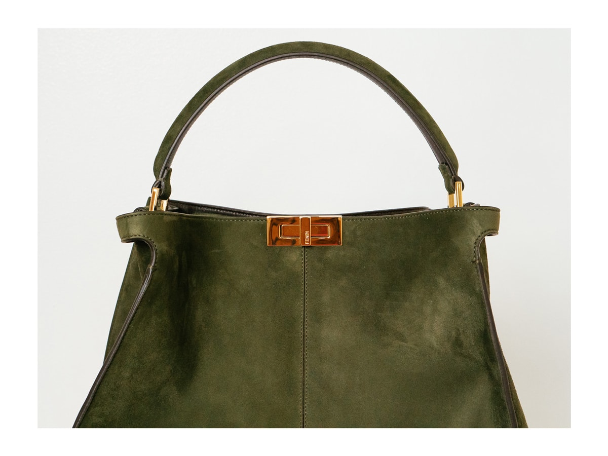 fendi peekaboo green suede