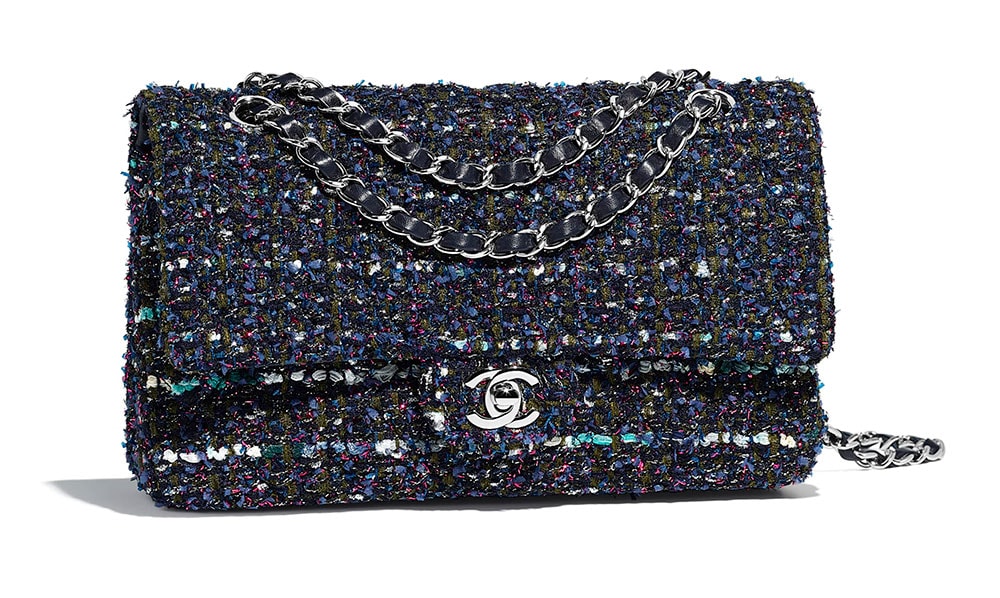 CHANEL, Bags, Tweed Chanel Handbag Navy