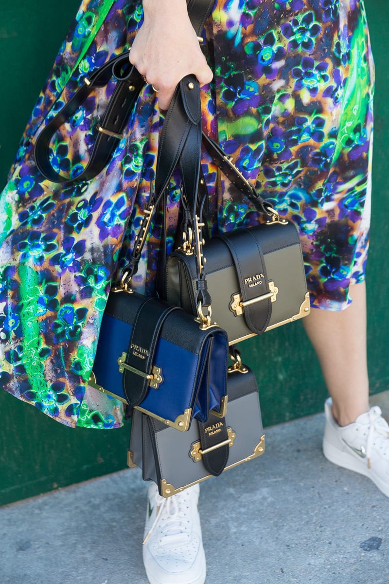 street style prada cahier bag