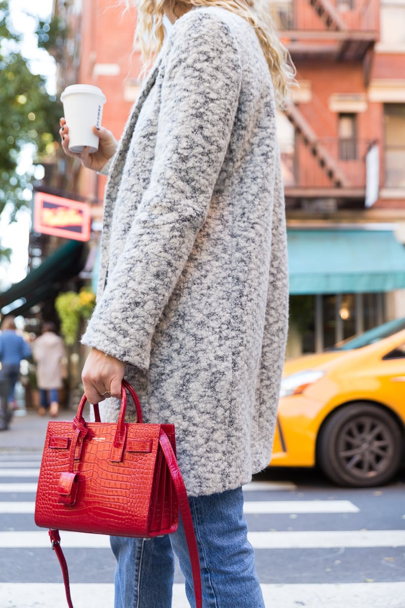 Saint Laurent Pink Croc Nano Sac De Jour Tote