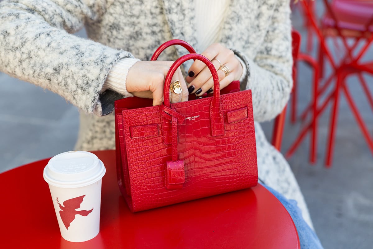 Saint Laurent Baby Sac de Jour Leather Tote