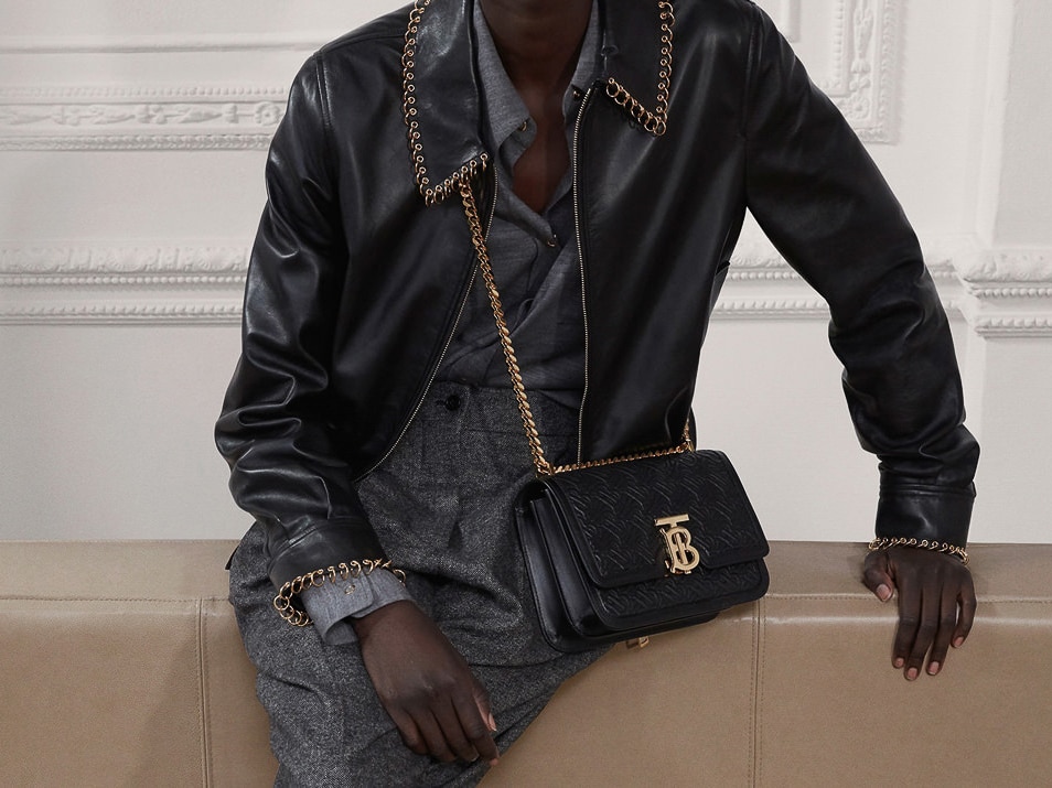 Burberry The TB Logo Bag Black Leather