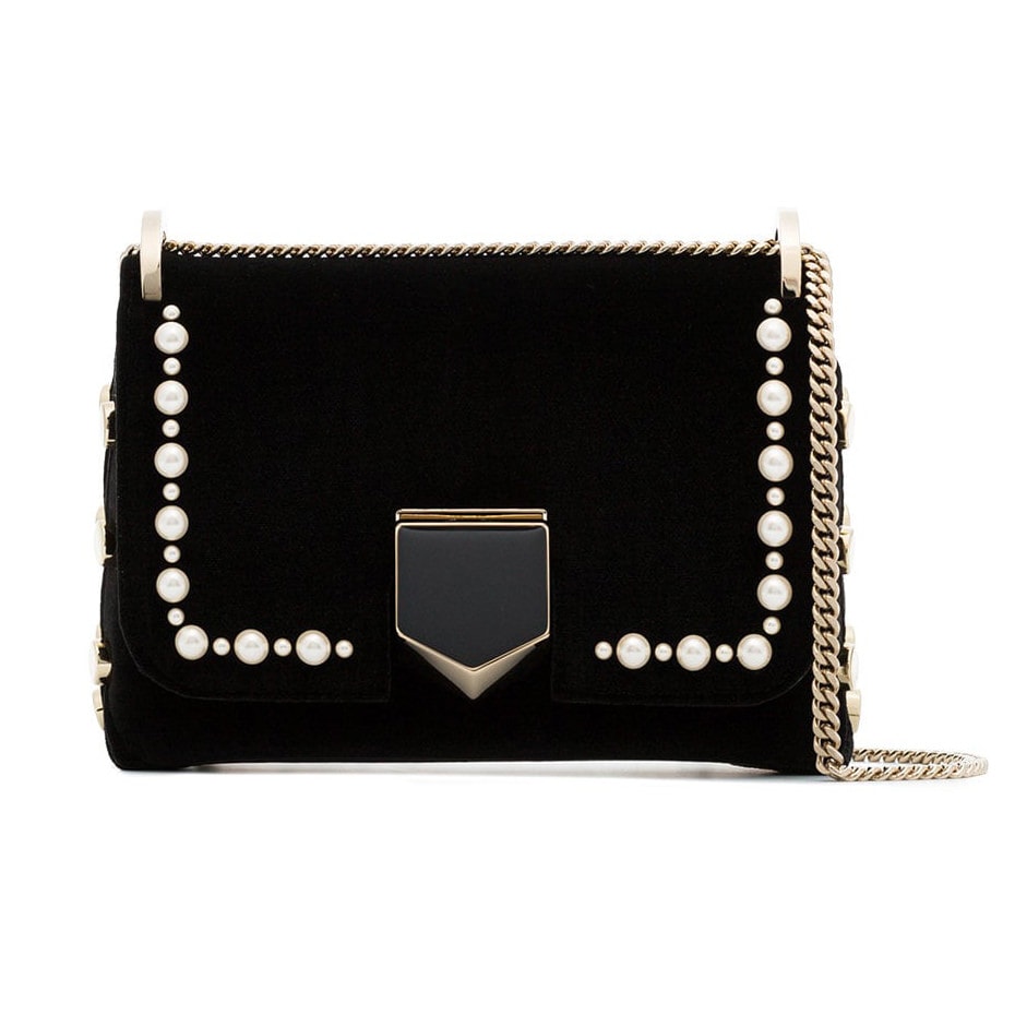 12 Perfectly Pretty Bags That Will Steal the Show at All Your Holiday Parties 1 Jimmy Choo Velvet Bag