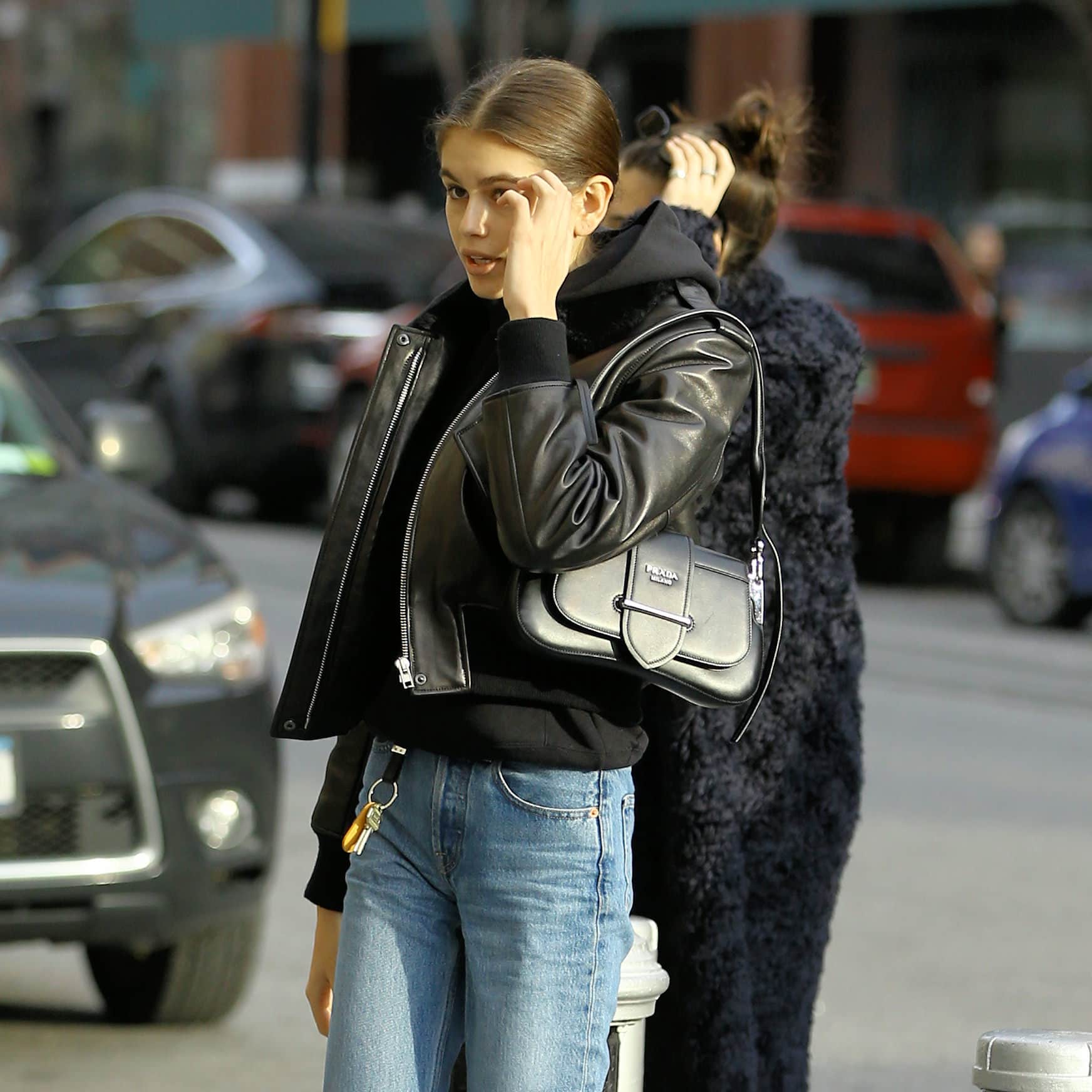 kaia gerber prada bag