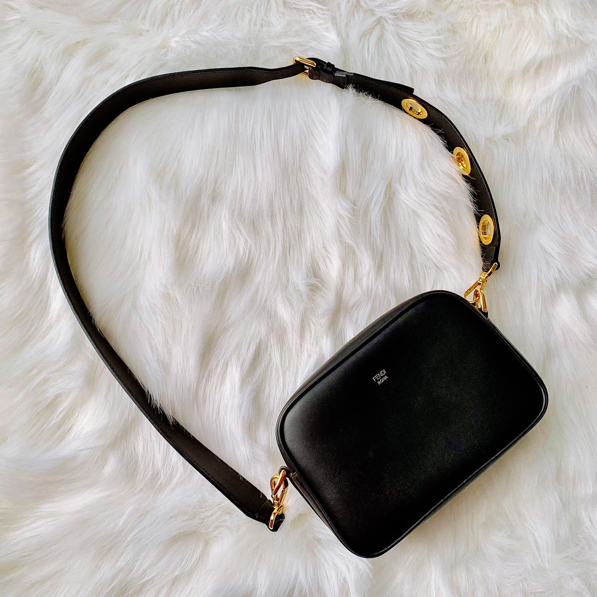 fendi black camera bag