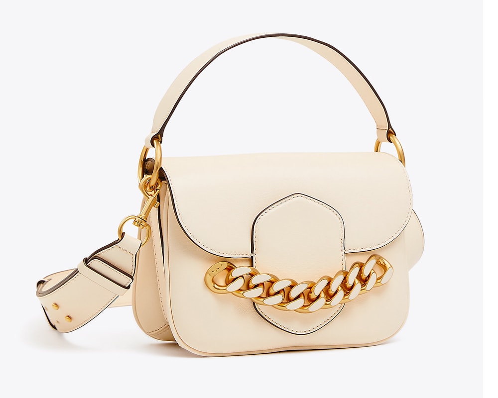 Tory burch james sales saddle bag green