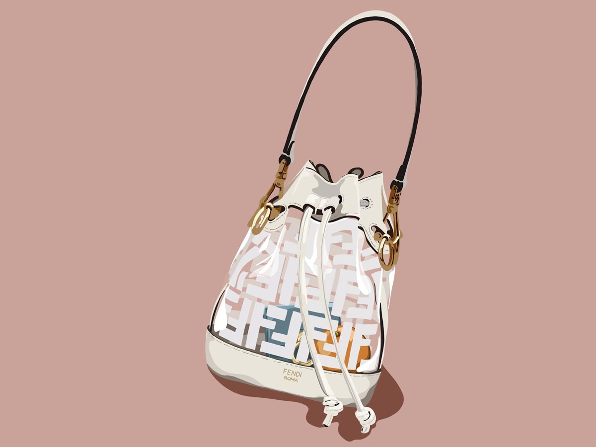 fendi bucket bag clear