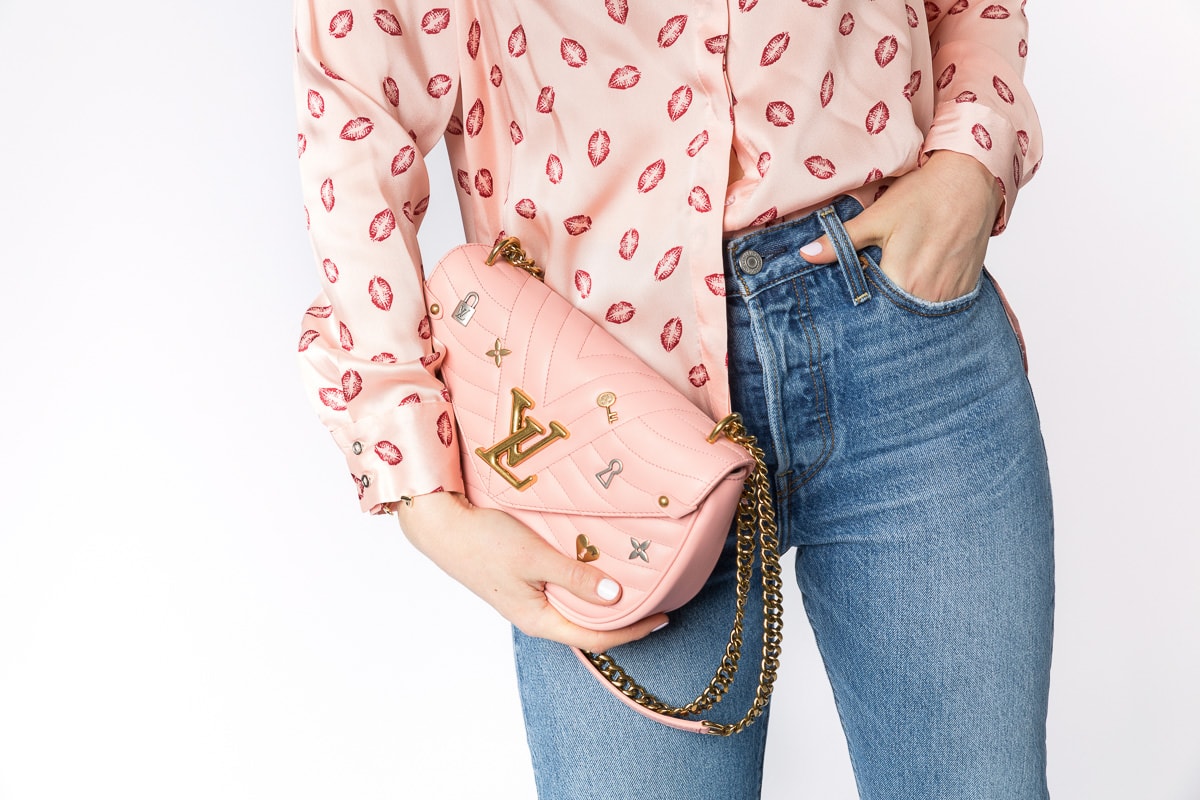 Pink Louis Vuitton New Wave Love Lock Heart Crossbody Bag