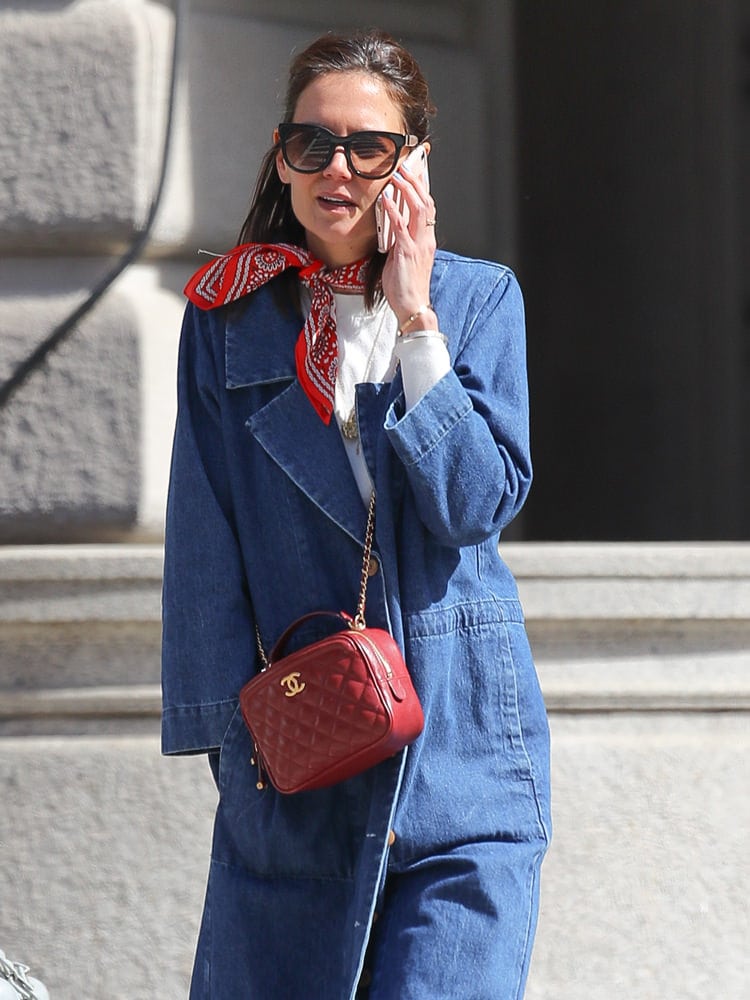 Katie Holmes adds a fancy touch to her casual outfit with Chanel