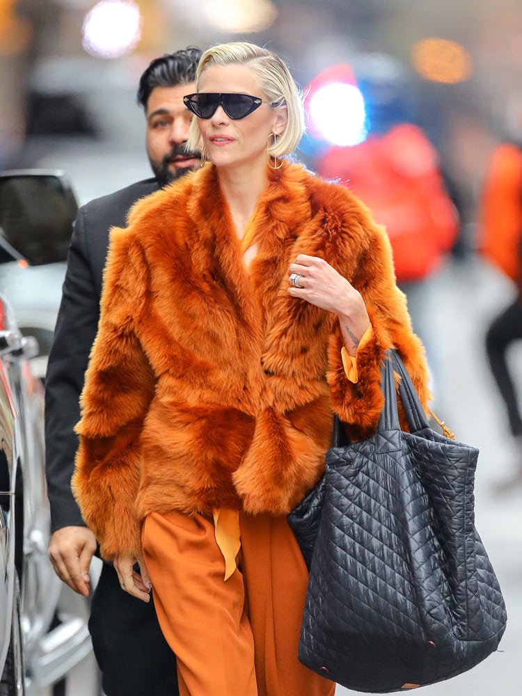 Celebs Endure Blustery Days with Versace, Goyard and FRAME - PurseBlog