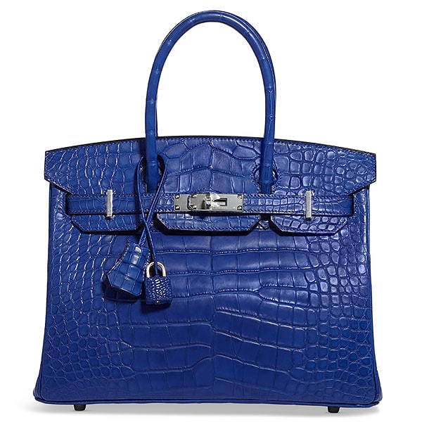 Brand New Hermes Birkin 30 Blue Electric Matte Alligator Palladium Hardware