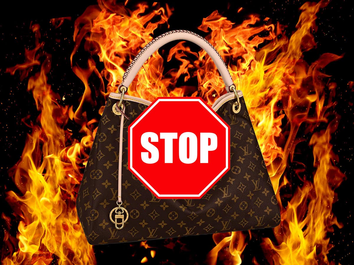 louis vuitton burning bags