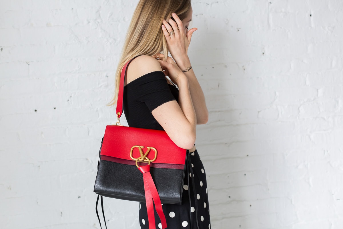 Red Valentino V-Ring Flap Crossbody Bag