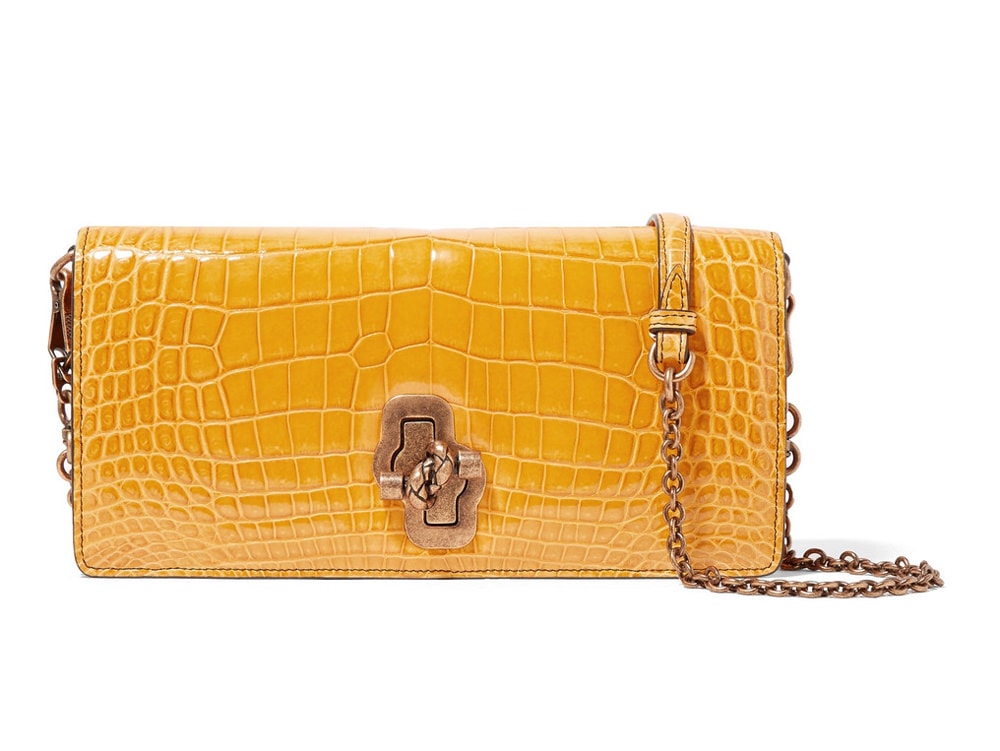 Bottega Veneta City Knot Crocodile Shoulder Bag